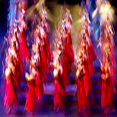 slightly stretched Babylonian dancers in Nabucco - l'Arena di Verona.
