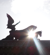 Piazza Venezia with more light than you know what to do with.